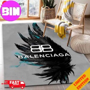 Balenciaga Feathers Luxury Fashion Grey Background Home Decor For Bed Room Rug Carpet