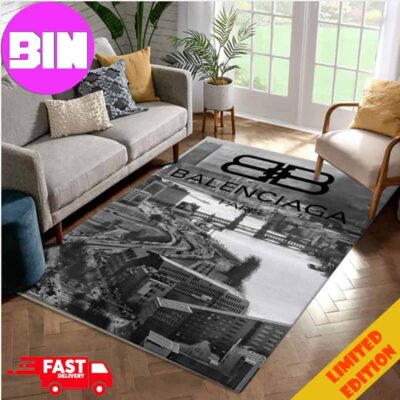 Balenciaga Paris Cityscape Fashion Luxury Grey Home Decor For Living Room, Bed Room Rug Carpet
