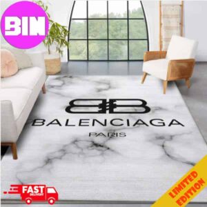 Balenciaga Paris Luxury High-End Fashion White And Black Background Home Decor For Bed Room Rug Carpet