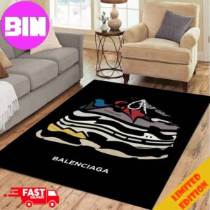 Balenciaga Sneaker Background Black Fashion And Style For Living Room Decor Rug Carpet