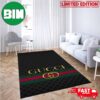 Flowers And Gucci Text Logo Living Room Rug Home Decor Best Fashion And Luxury