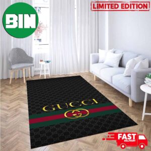 Basic And Comfort Gucci Logo Best 2024 Home Decor For Living Room Fashion And Luxury Rug Carpet
