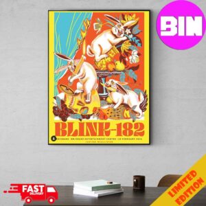 Blink 182 Brisbane 20 February 2024 At Brisbane Entertainment Centre World Tour 2024 Poster Limited By Justine McCallister Home Decor Poster Canvas