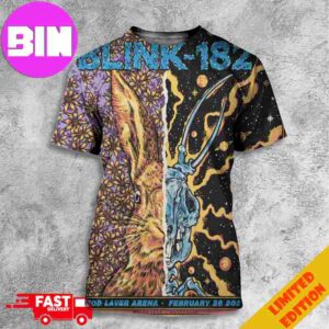 Blink-182 Rod Laver Arena 26 February 2024 Melbourne Event Poster World Tour 3D T-Shirt