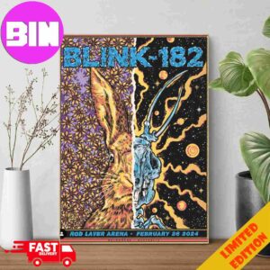 Blink-182 Rod Laver Arena 26 February 2024 Melbourne Event Poster World Tour Poster Canvas