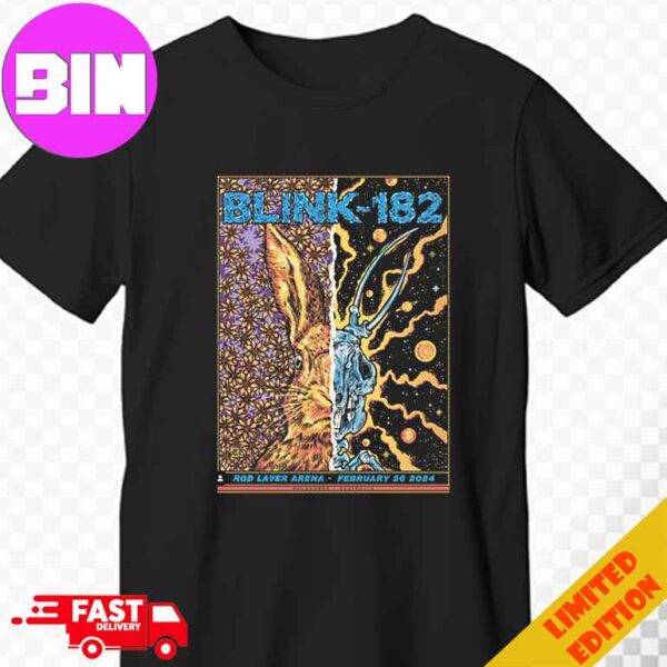 Blink-182 Rod Laver Arena 26 February 2024 Melbourne Event Poster World Tour Style T-Shirt