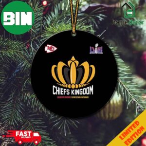 Chiefs Kingdom Crown Kansas City Chiefs Champions Super Bowl LVIII Season 2023-2024 NFL Playoffs Merchandise Christmas Ornament