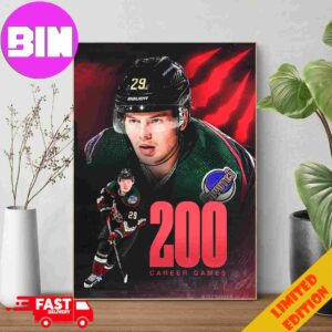 Congrats On 200 Career Games Barrett Hayton Arizona Coyotes NHL Poster Canvas