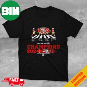 Congrats San Francisco 49ers Are Super Bowl LVIII Champions NFL Playoffs Team Abbey Road To The Victory Signatures Unique T-Shirt