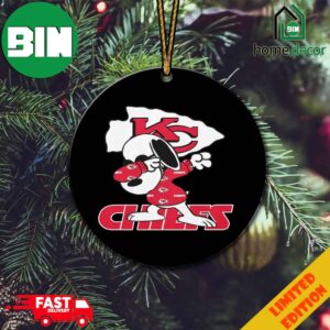 Dabbing Snoopy Super Bowl LVIII Season 2023-2024 Congratulations Kansas City Chiefs Become Champions NFL Playoffs Christmas Ornament
