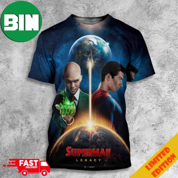 Fifteenth Poster For James Gunn’s Superman Legacy Film With David Corenswet Nicholas Hoult Is Lex Luthor 3D T-Shirt