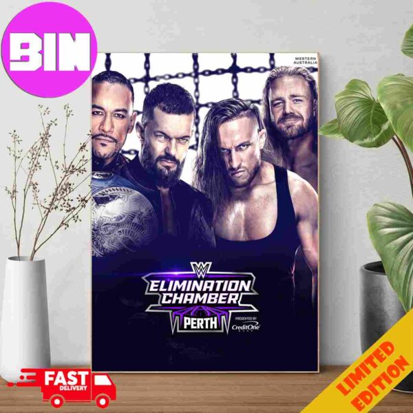 Finn Balor And Archer Of Infamy Defend The Undisputed WWE Tag Team Titles Against PeteDunneYxB And Tyler Bate At WWE Chamber Poster Canvas