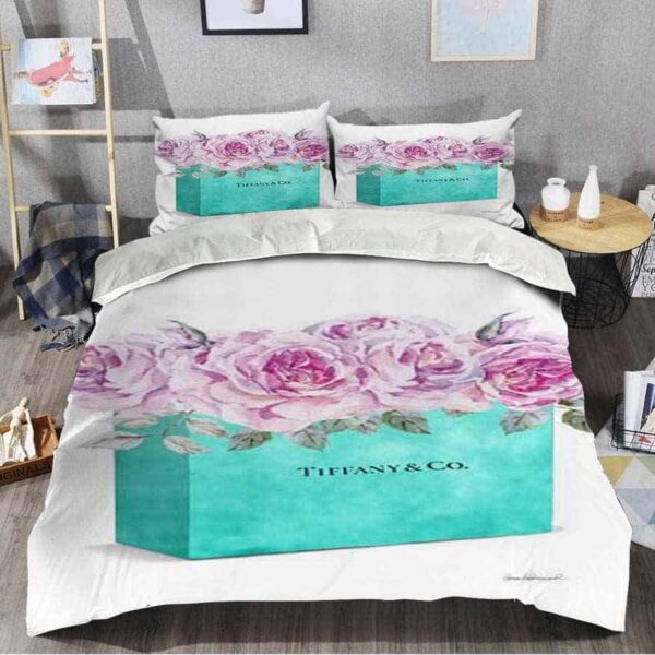 Flowers Tiffany And Co Fashion And Luxury 2024 Best Home Decor Bedding Set King And Queen With Pillow Cases