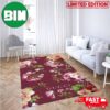 Flowers And Gucci Text Logo Living Room Rug Home Decor Best Fashion And Luxury