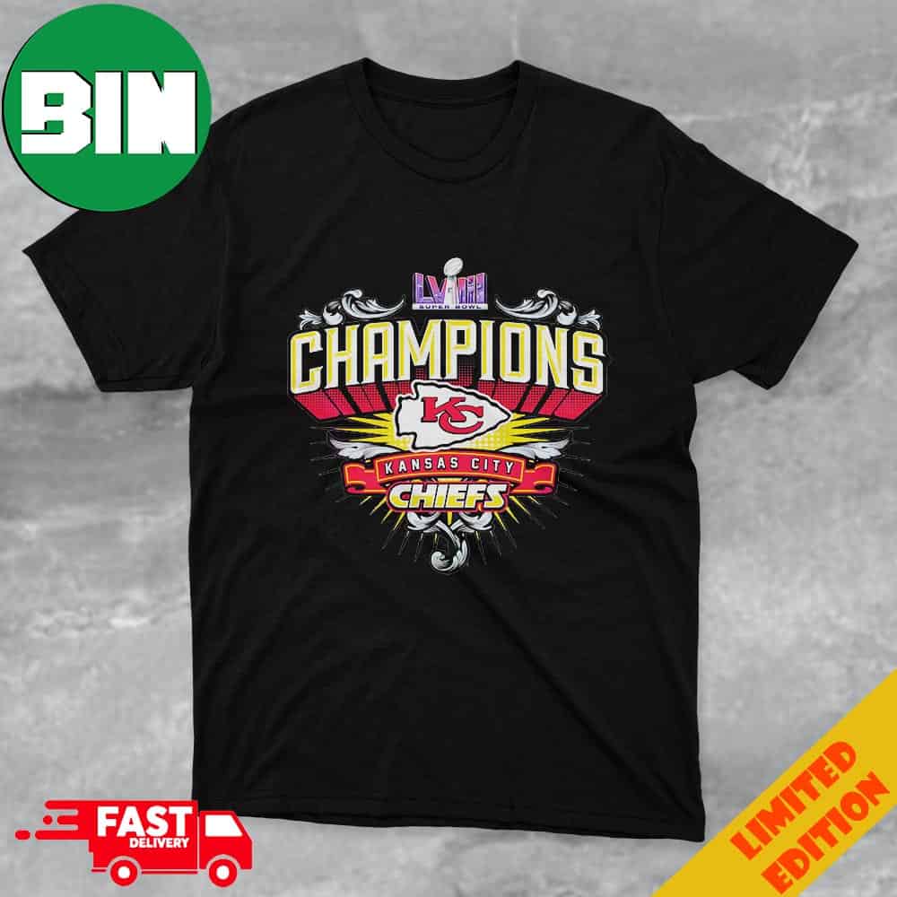 Kansas City Chiefs Champions Super Bowl LVIII 2023-2024 Logo Congratulations NFL Playoffs Unique T-Shirt