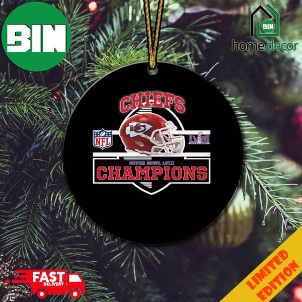 Kansas City Chiefs Helmet Congratulations Super Bowl LVIII Season 2023-2024 Champions NFL Playoffs Christmas Ornament