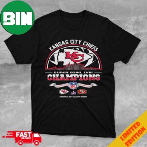 Kansas City Chiefs Super Bowl LVIII Champions Season 2023-2024 City Skyline NFL Playoffs 49ers vs Chiefs February 11 2024 Allegiant Stadium Unisex T-Shirt