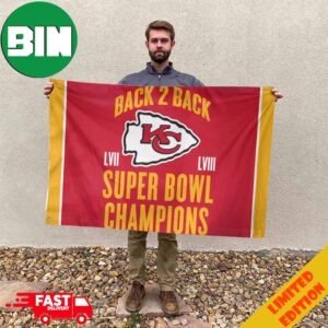 Kansas City Chiefs WinCraft Back-To-Back Super Bowl LVIII Champions Two-Sided Garden House Flag