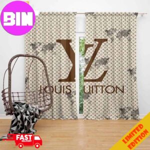 LV Louis Vuitton Cream Window Curtain Luxury For Bedroom Living Room Home Decor