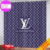 Louis Vuitton LV Blue And White Window Curtain Luxury For Bedroom Living Room Home Decor
