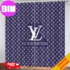 Louis Vuitton LV Blue Window Curtain Luxury For Bedroom Living Room Home Decor