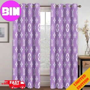 Louis Vuitton LV Purple Window Curtain For Living Room And Bedroom Window Decor