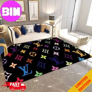 Louis Vuitton Luxury Background Colorful And Black Home Decor For Living Room Bed Room Rug Carpet
