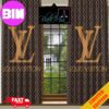 Louis Vuitton Luxury Cream And Orange Background Bear Window Curtain For Bedroom Living Room Window Decor