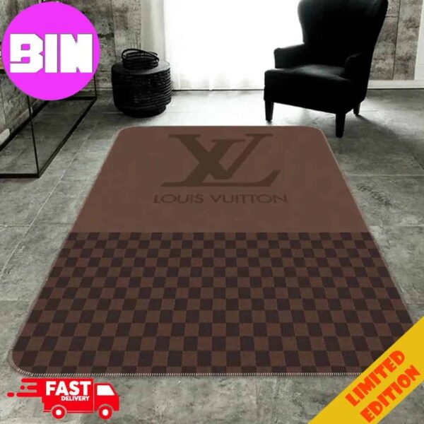 Louis Vuitton Luxury Brown Background Home Decor For Living Room Bed Room Rug Carpet