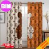 Louis Vuitton Luxury Cream And Orange Background Bear Window Curtain For Bedroom Living Room Window Decor