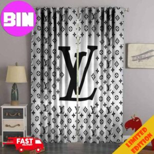 Louis Vuitton Luxury Mixing White And Black  Window Curtain Background Grey For Bedroom Living Room Home Decor