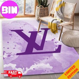 Louis Vuitton Luxury Violet Background Home Decor For Bed Room Rug Carpet