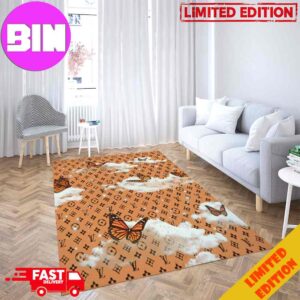 Louis Vuitton Rug Carpet Clound Butterfly Pattern Luxury Home Decor For Living Room And Bedroom