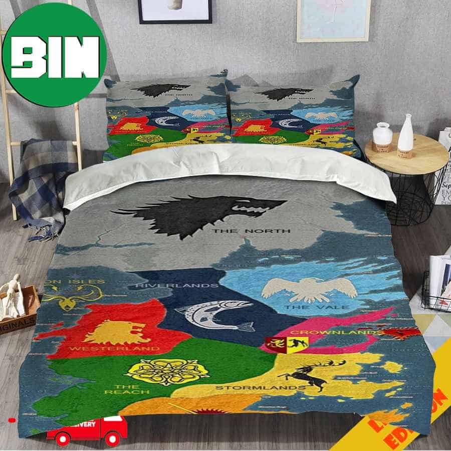 Map Of Houses In Westeros House Of The Dragon Movie Home Decor Bedding Set