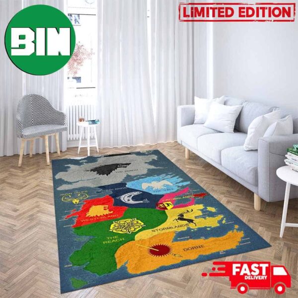 Map Of Houses In Westeros House Of The Dragon Movie Home Decor Rug Carpet