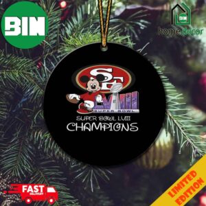 Mickey Mouse x San Francisco 49ers Super Bowl LVIII Season 2023-2024 Champions NFL Playoffs Christmas Ornament