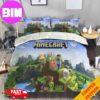 Minecraft Bedding Set Background Violet For Children Home Decor Bedroom