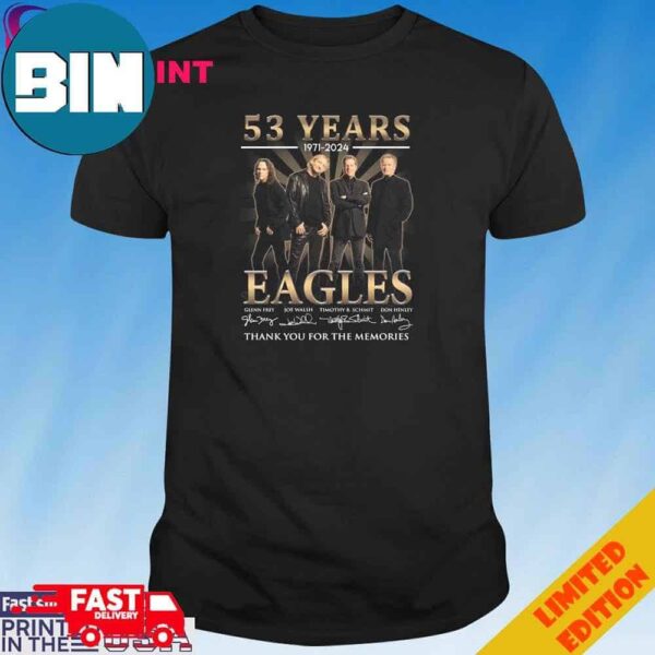 Official 63 Years 1971-2024 Eagles Thank You For The Memories Signatures T-Shirt