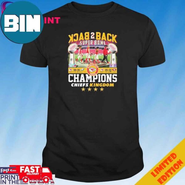 Official Back To Back Super Bowl Champions Kansas City Chiefs Kingdom T-Shirt