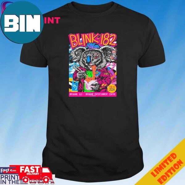 Official Blink-182 Brisbane, Australia 19 February, 2024 Event T-Shirt