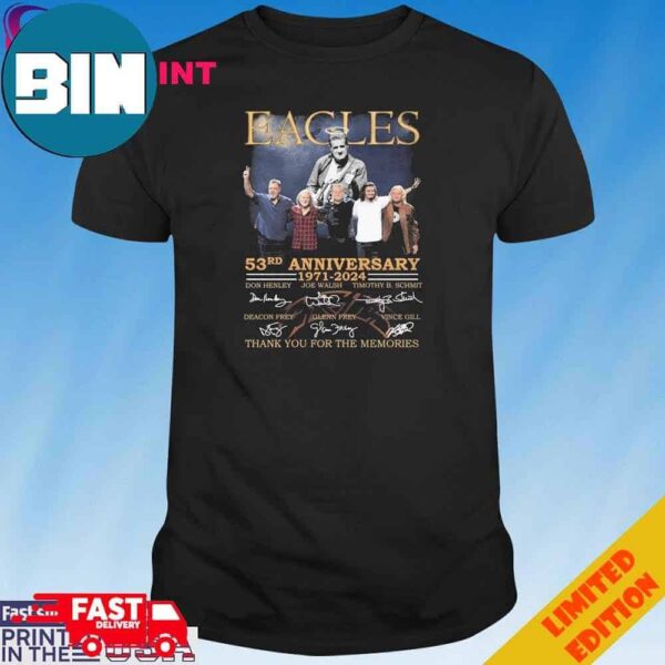 Official Eagles 63rd Anniversary 1971-2024 Thank You For The Memories Signatures T-Shirt