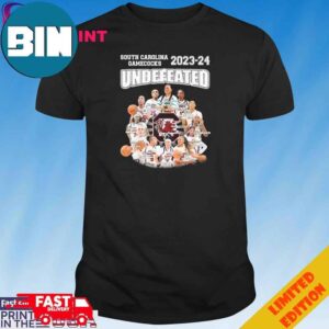 Official South Carolina Gamecocks 2023-24 Undefeated Signatures T-Shirt