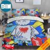 Pink Hologram Kaws Cartoon Characters Home Decoration Bedding Set With Two Pillows