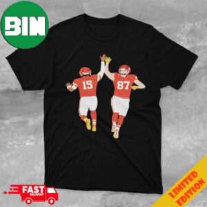 Patrick Mahomes And Travis Kelce Hand Slap Congratulations Kansas City Chiefs Is Champions Of Super Bowl LVIII 2023-2024 NFL Merchandise Unisex T-Shirt