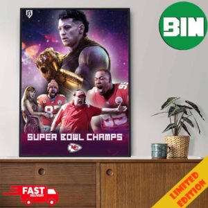 Patrick Mahomes Like Thanos He And The Kansas City Chiefs Are A Dynasty Super Bowl LVIII 2023-2024 Champions NFL Playoffs Poster Canvas