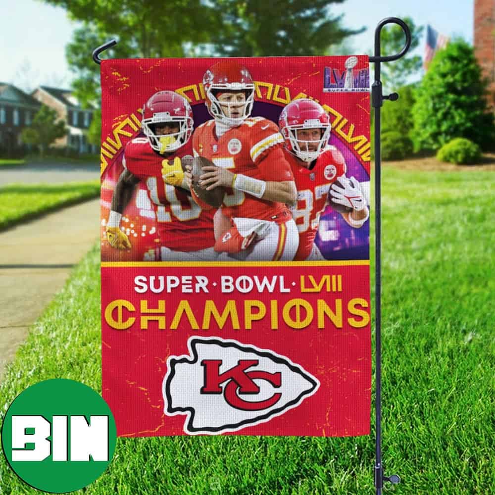 Patrick Mahomes x Travis Kelce Kansas City Chiefs Super Bowl LVIII 2023-2024 Champions Garden House Flag