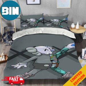 Sport Kaws Cartoon Characters Home Decoration Bedding Set With Two Pillows