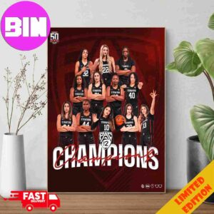Stanford Cardinal Basketball WBB PAC-12 Champions Go Stanford NCAA Poster Canvas