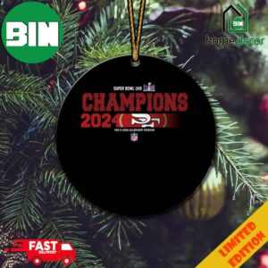 Super Bowl LVIII 2023-2024 Is San Francisco 49ers NFL Playoffs Merchandise Logo Christmas Ornament