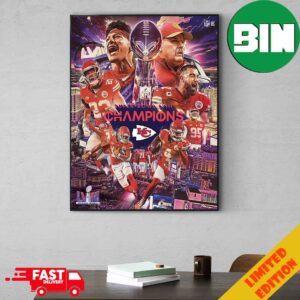 The Chiefs Are Super Bowl LVIII Champions Congratulations NFL Playoffs 2023-2024 Poster Canvas